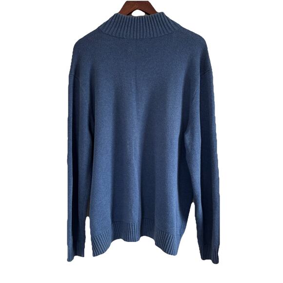 Polo Ralph Lauren Men’s Blue Sweater Size XXL 100% Cotton 1/4 Zip Mock Neck - Picture 2 of 13